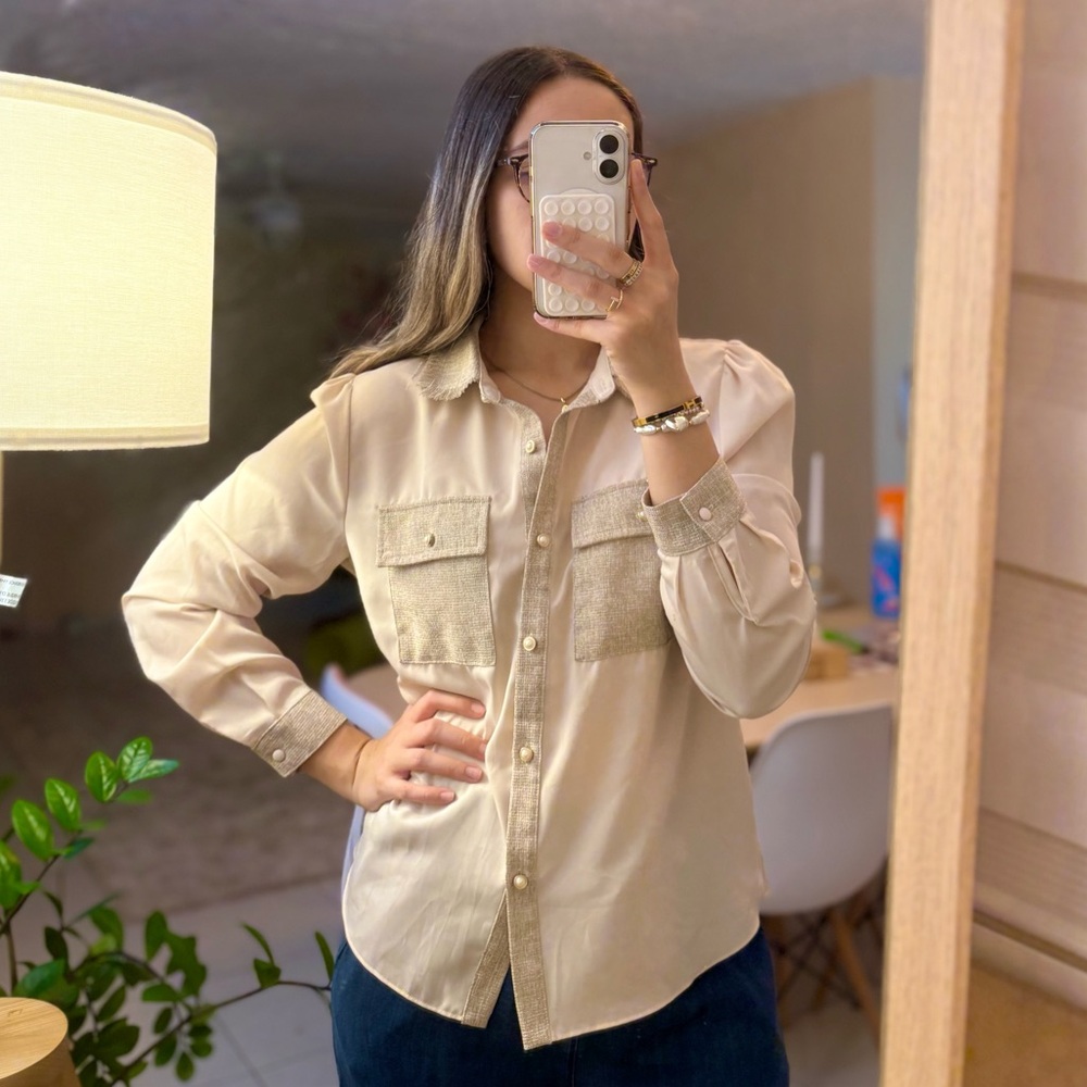 CREAM BUTTON-UP SHIRT 🍦✨